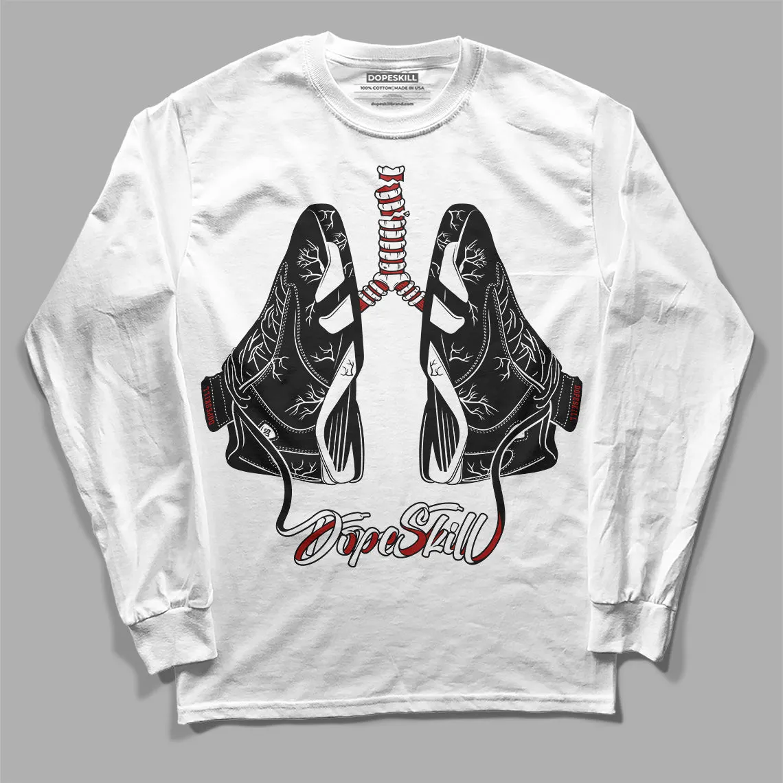 Black and White 14s DopeSkill Long Sleeve T-Shirt Breathe Graphic sold by DopeSkill product image thumbnail 2