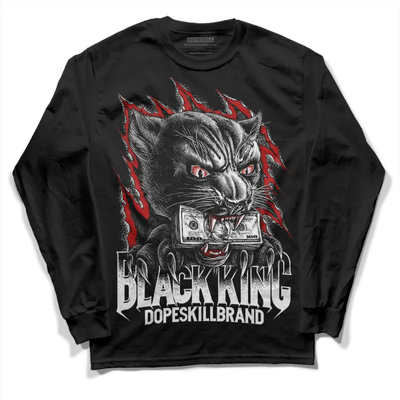 Black and White 14s DopeSkill Long Sleeve T-Shirt Black King Graphic sold by DopeSkill