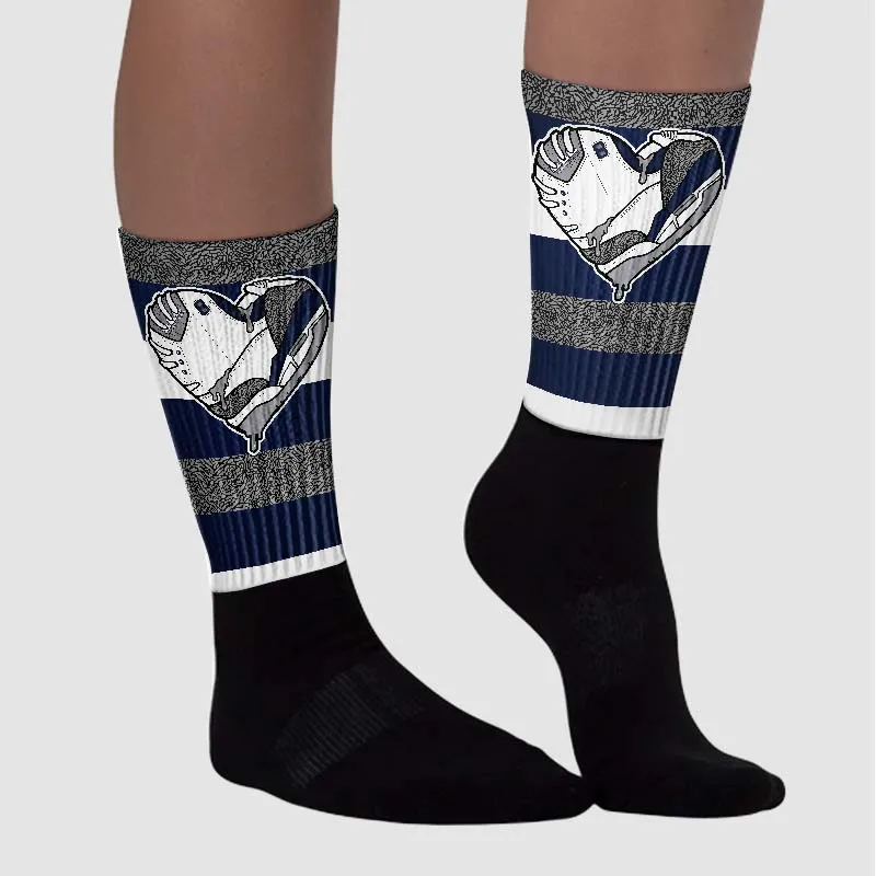 Midnight Navy 3s DopeSkill Sublimated Socks Horizontal Stripes Graphic sold by DopeSkill product image thumbnail 3