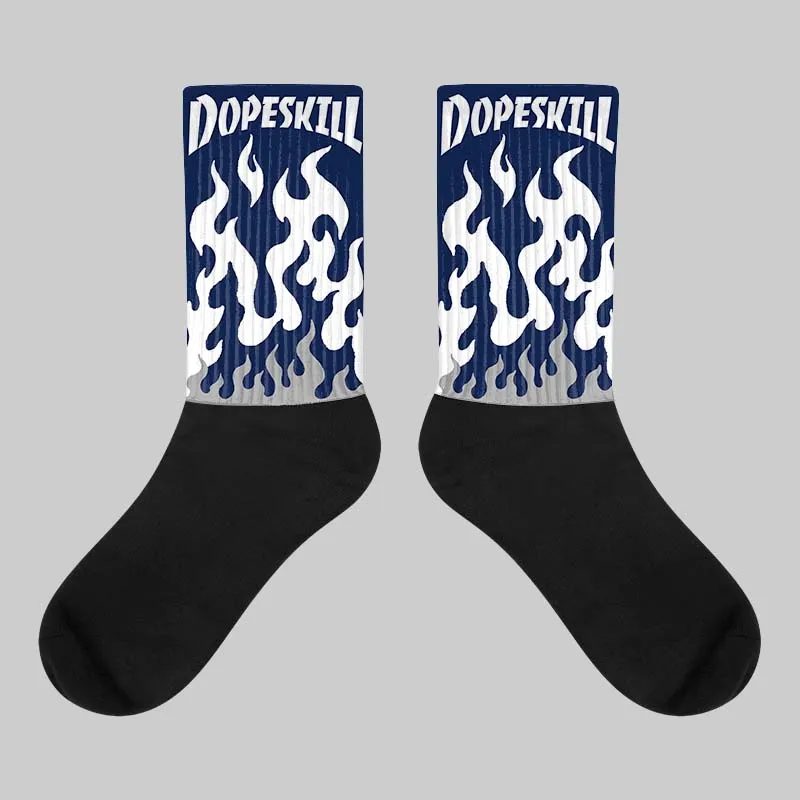 Midnight Navy 3s DopeSkill Sublimated Socks FIRE Graphic sold by DopeSkill