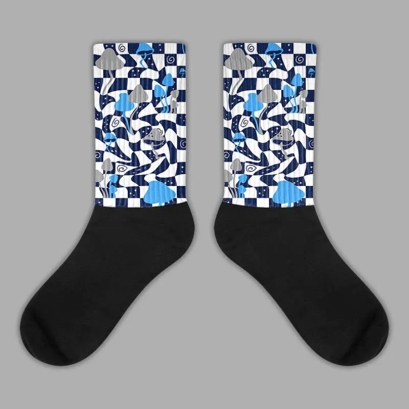 Midnight Navy 3s DopeSkill Sublimated Socks Mushroom Graphic sold by DopeSkill