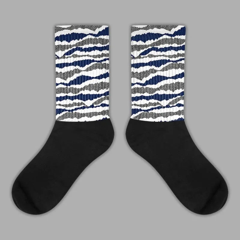 Midnight Navy 3s DopeSkill Sublimated Socks Abstract Tiger Graphic sold by DopeSkill
