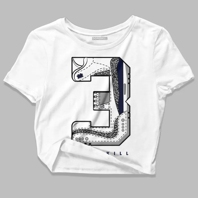 Midnight Navy 3s DopeSkill Women's Crop Top No.3 Graphic sold by DopeSkill