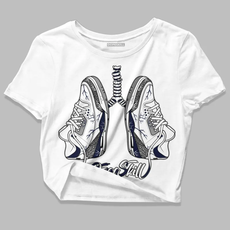Midnight Navy 3s DopeSkill Women's Crop Top Breathe Graphic sold by DopeSkill