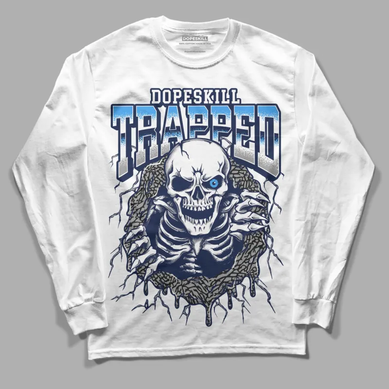 Midnight Navy 3s DopeSkill Long Sleeve T-Shirt Trapped Halloween Graphic sold by DopeSkill