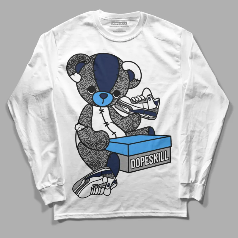 Midnight Navy 3s DopeSkill Long Sleeve T-Shirt Sneakerhead BEAR Graphic sold by DopeSkill