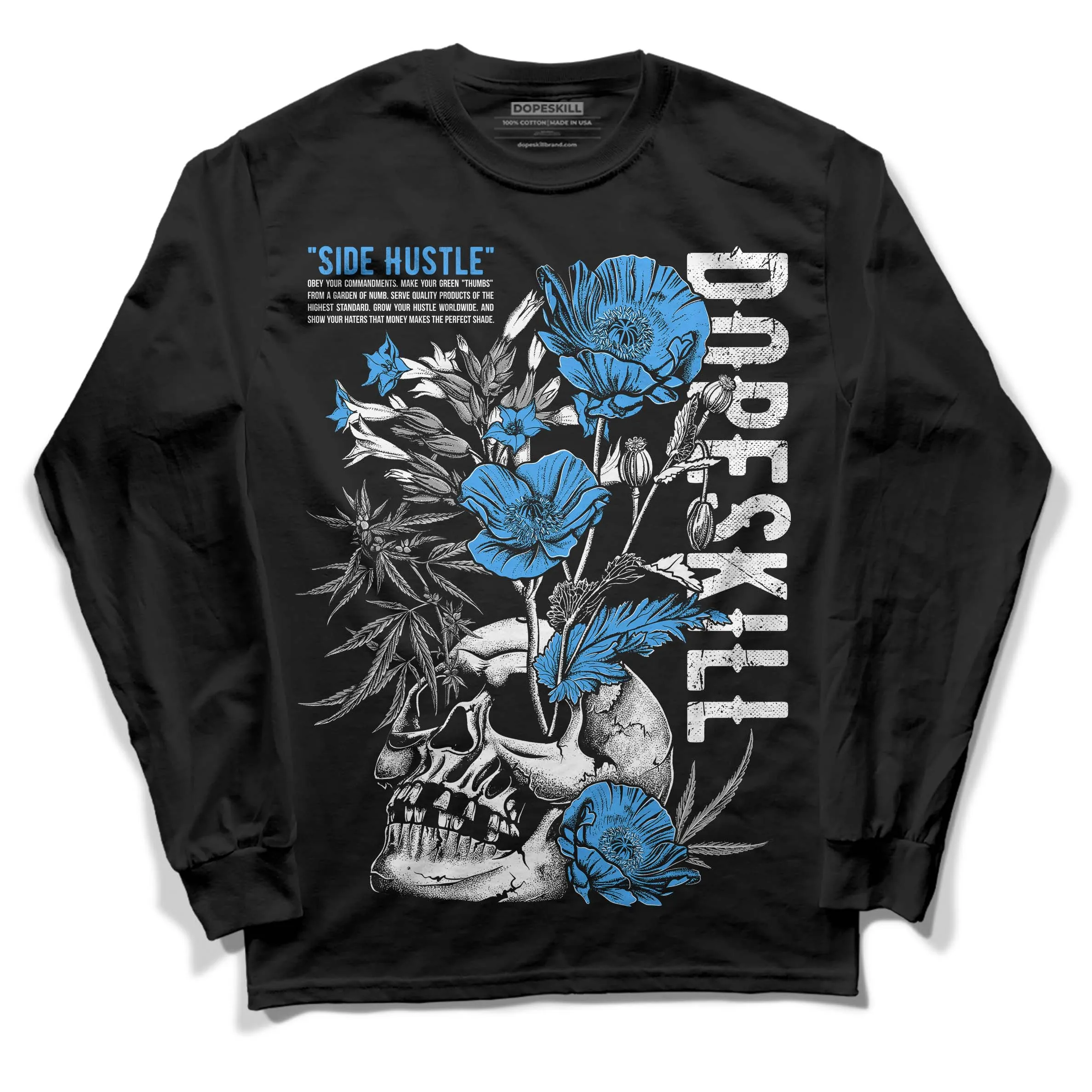 Midnight Navy 3s DopeSkill Long Sleeve T-Shirt Side Hustle Graphic sold by DopeSkill product image thumbnail 2