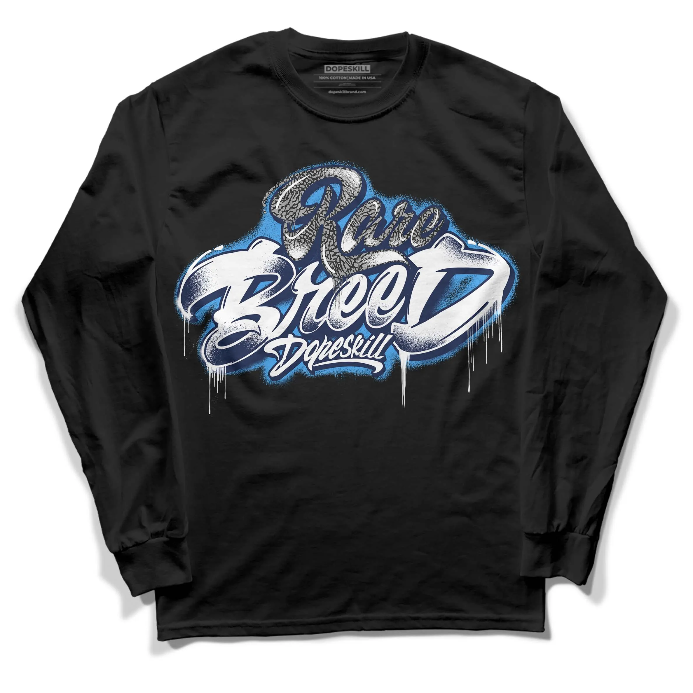 Midnight Navy 3s DopeSkill Long Sleeve T-Shirt Rare Breed Type Graphic sold by DopeSkill product image thumbnail 2