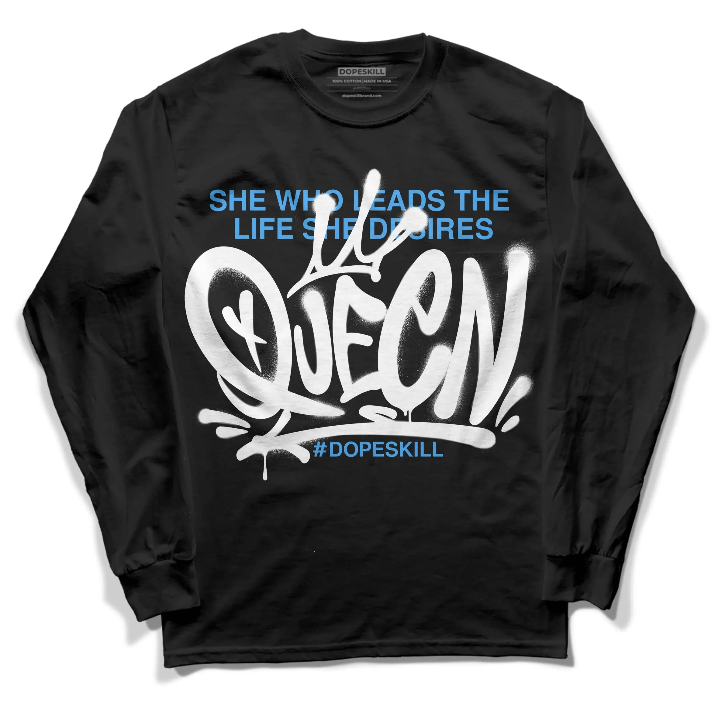 Midnight Navy 3s DopeSkill Long Sleeve T-Shirt Queen Graphic sold by DopeSkill product image thumbnail 2