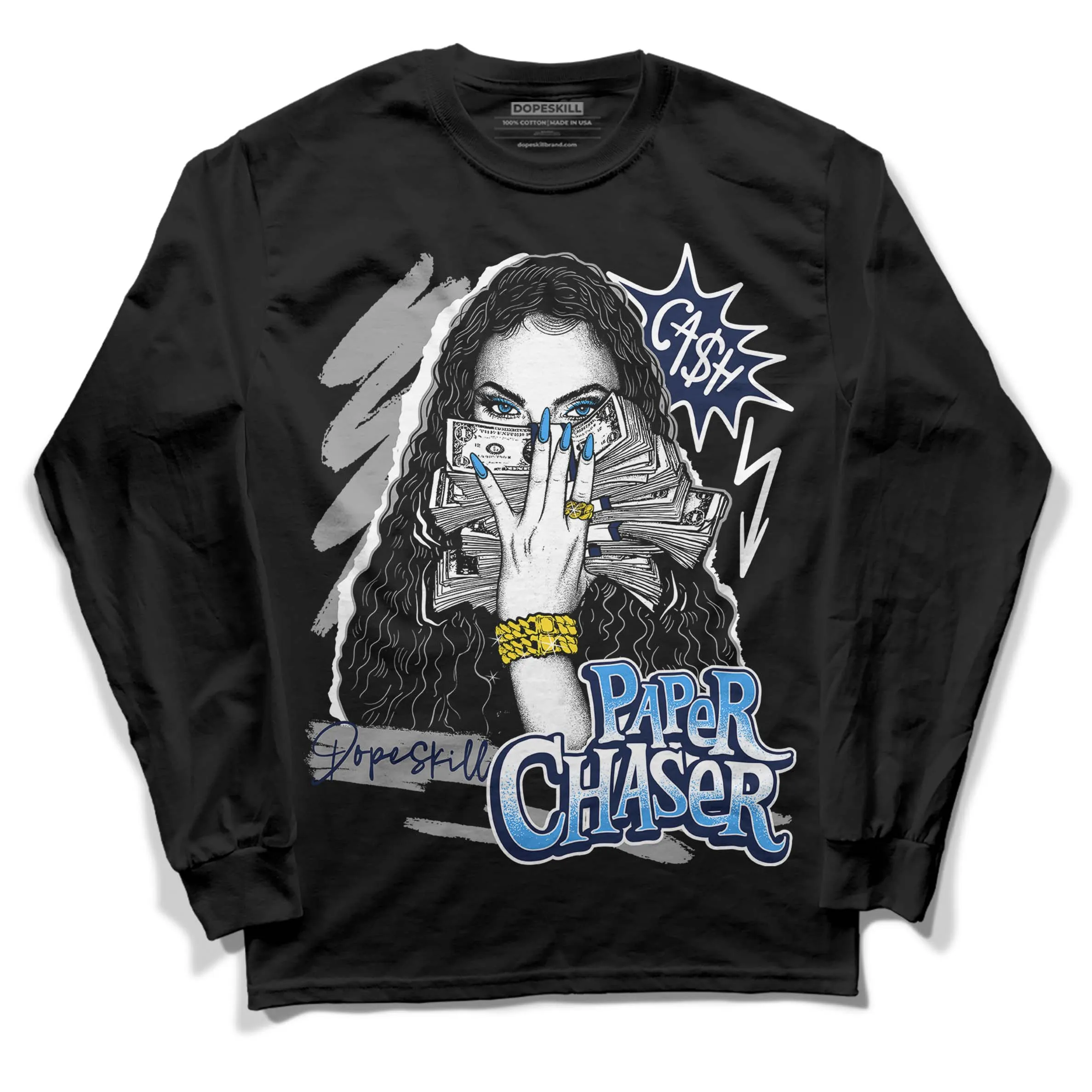 Midnight Navy 3s DopeSkill Long Sleeve T-Shirt NPC Graphic sold by DopeSkill product image thumbnail 2