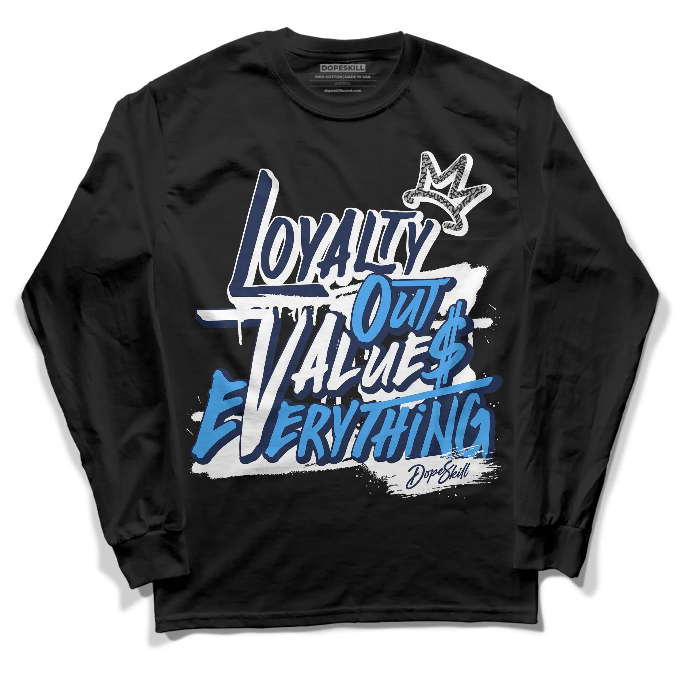 Midnight Navy 3s DopeSkill Long Sleeve T-Shirt LOVE Graphic sold by DopeSkill product image thumbnail 2