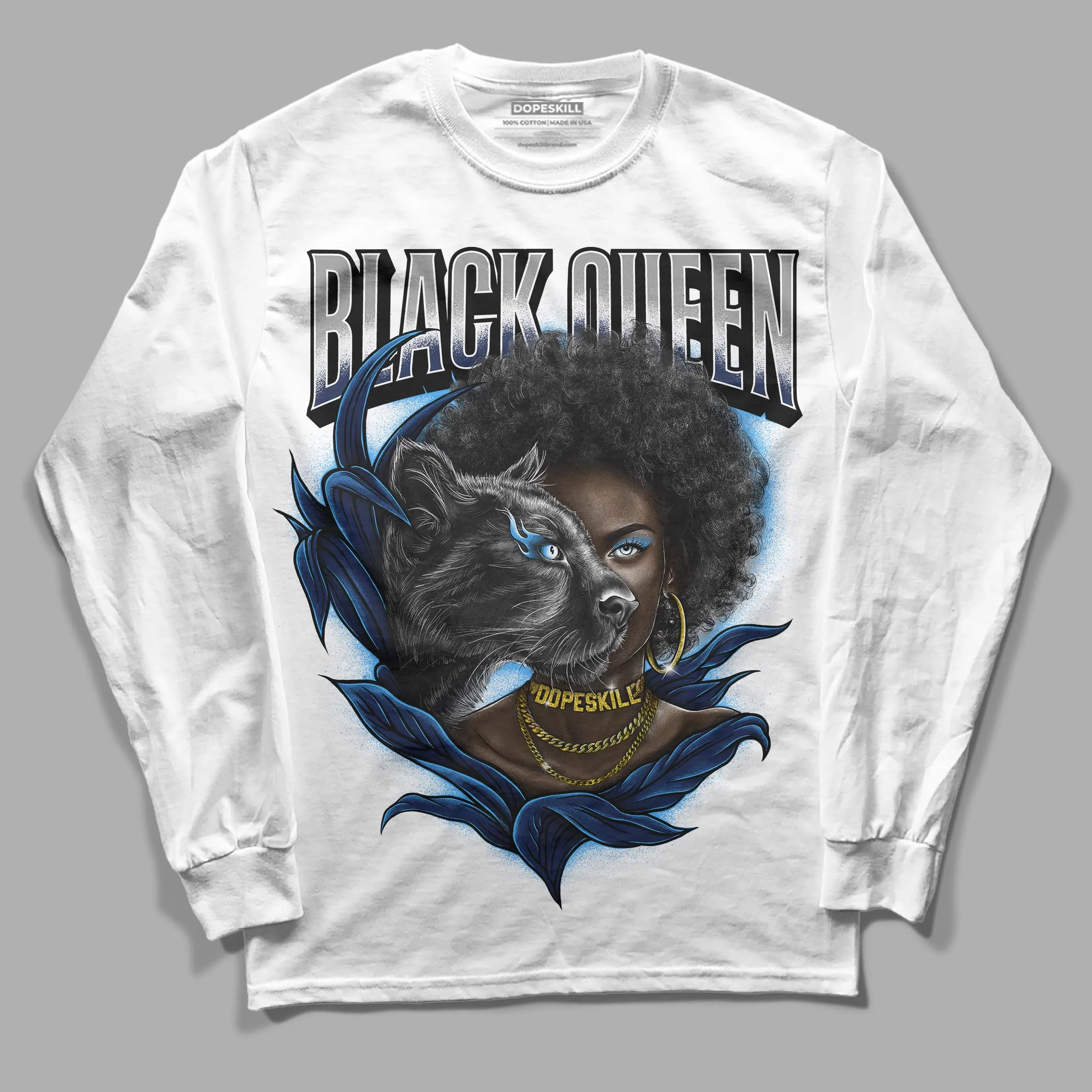 Midnight Navy 3s DopeSkill Long Sleeve T-Shirt New Black Queen Graphic sold by DopeSkill