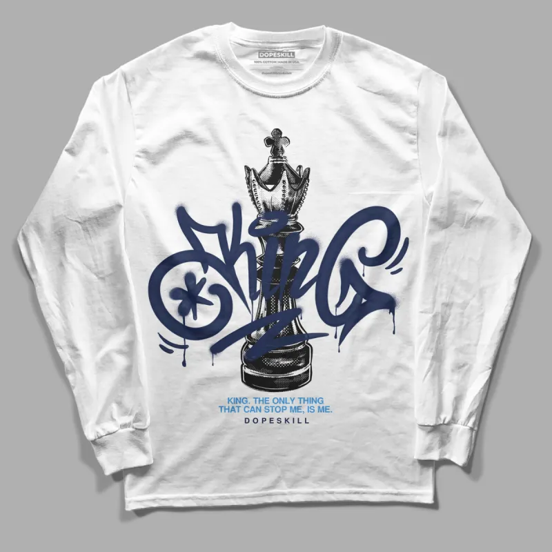 Midnight Navy 3s DopeSkill Long Sleeve T-Shirt King Chess Graphic sold by DopeSkill