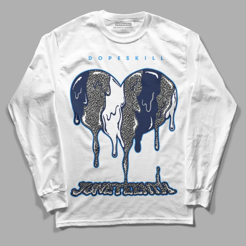 Midnight Navy 3s DopeSkill Long Sleeve T-Shirt Juneteenth Heart Graphic sold by DopeSkill
