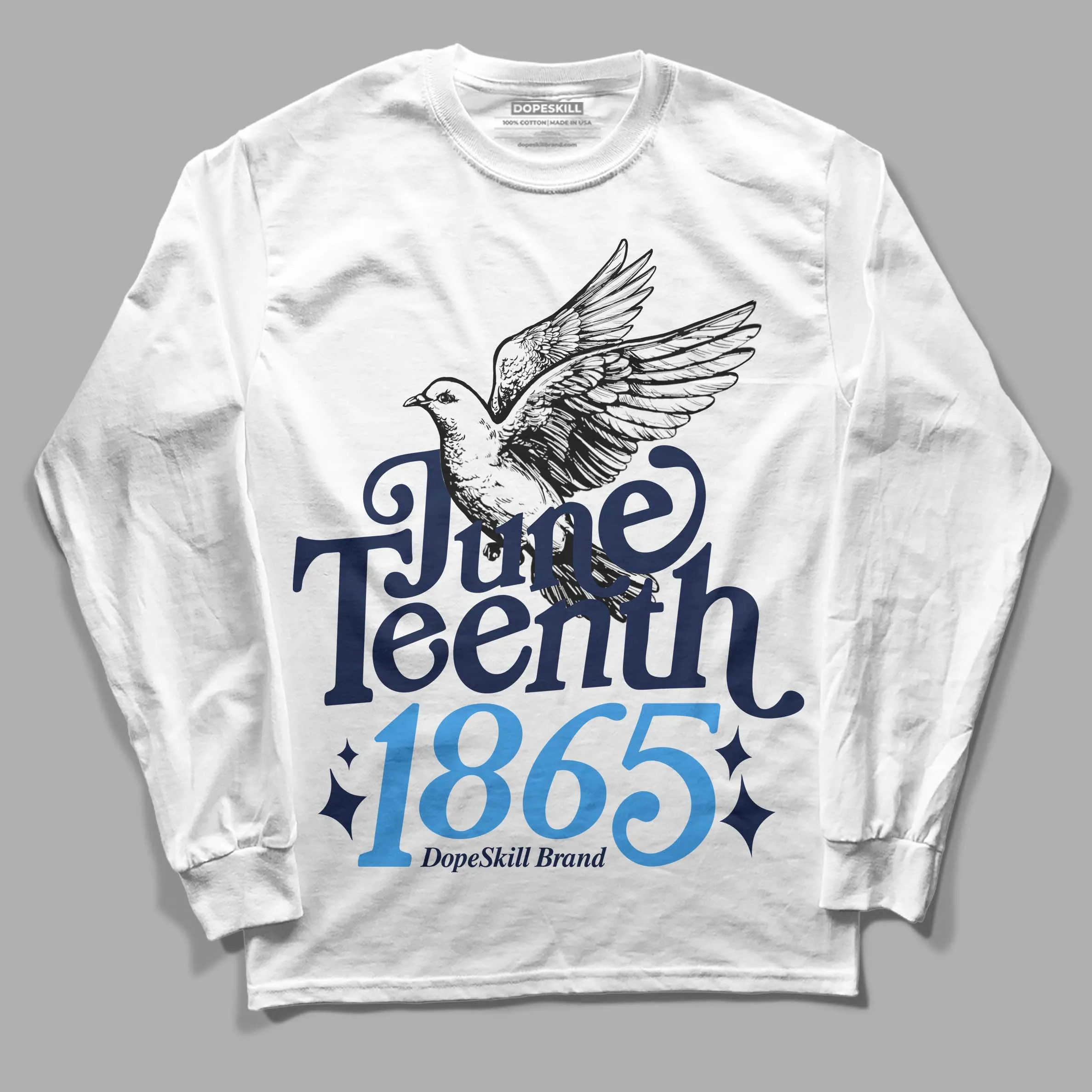 Midnight Navy 3s DopeSkill Long Sleeve T-Shirt Juneteenth 1865 Graphic sold by DopeSkill