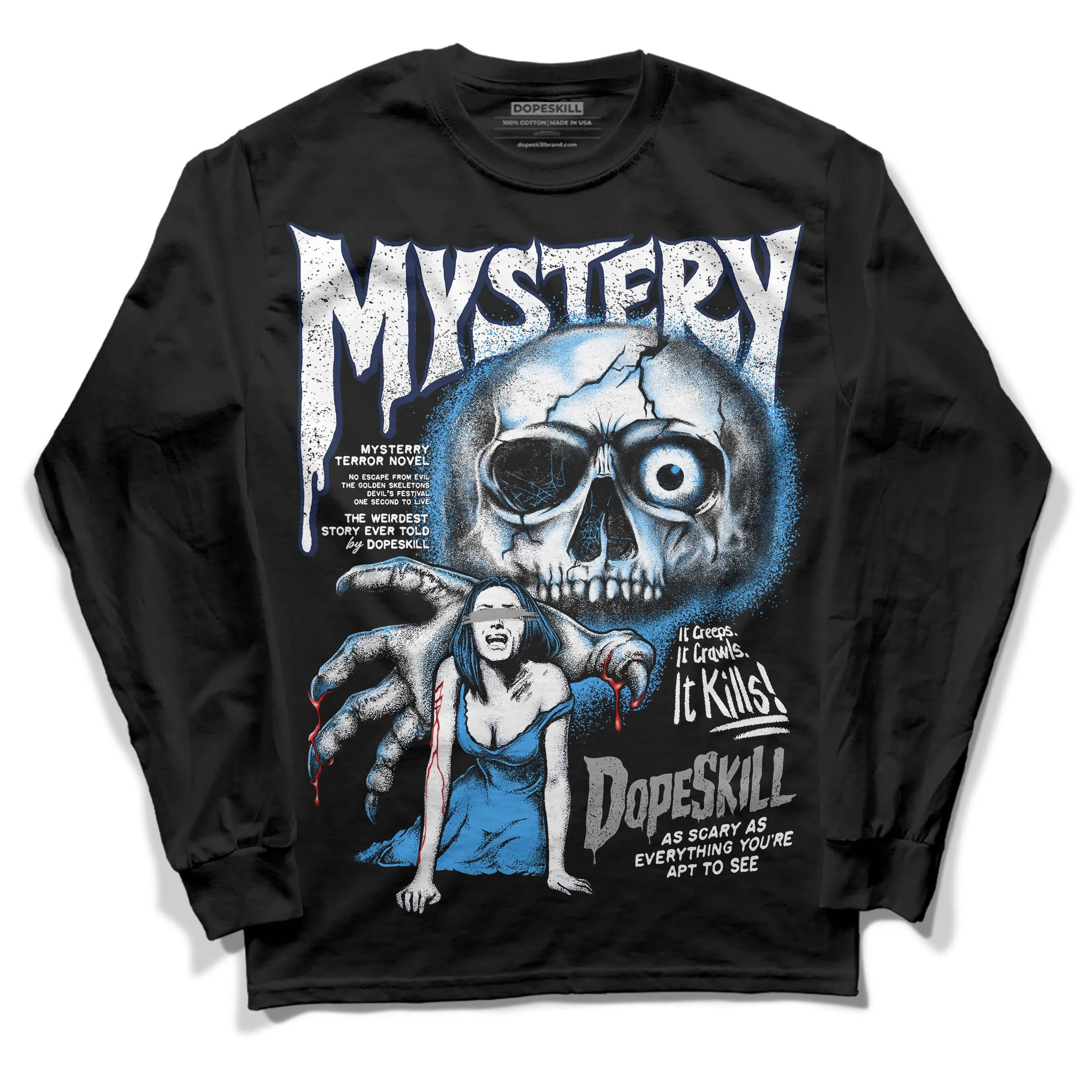 Midnight Navy 3s DopeSkill Long Sleeve T-Shirt Mystery Ghostly Grasp Graphic sold by DopeSkill product image thumbnail 2