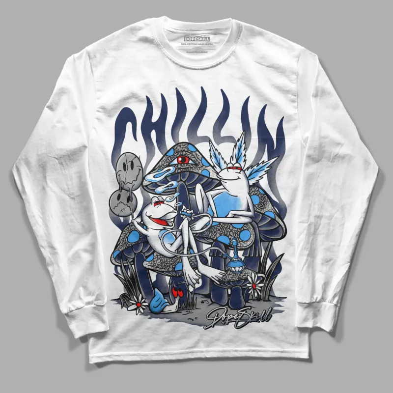 Midnight Navy 3s DopeSkill Long Sleeve T-Shirt Chillin Graphic sold by DopeSkill