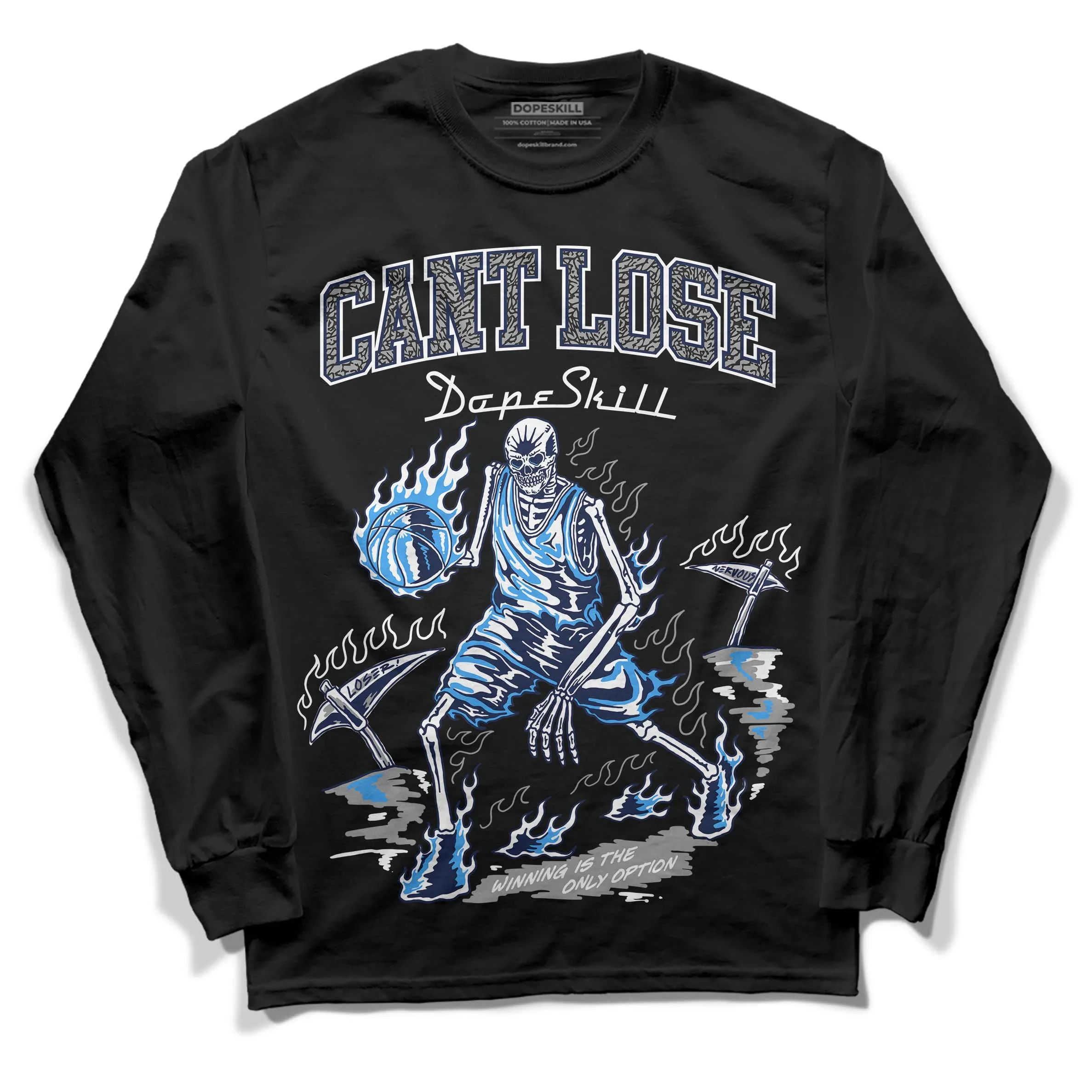 Midnight Navy 3s DopeSkill Long Sleeve T-Shirt Cant Lose Graphic sold by DopeSkill product image thumbnail 2