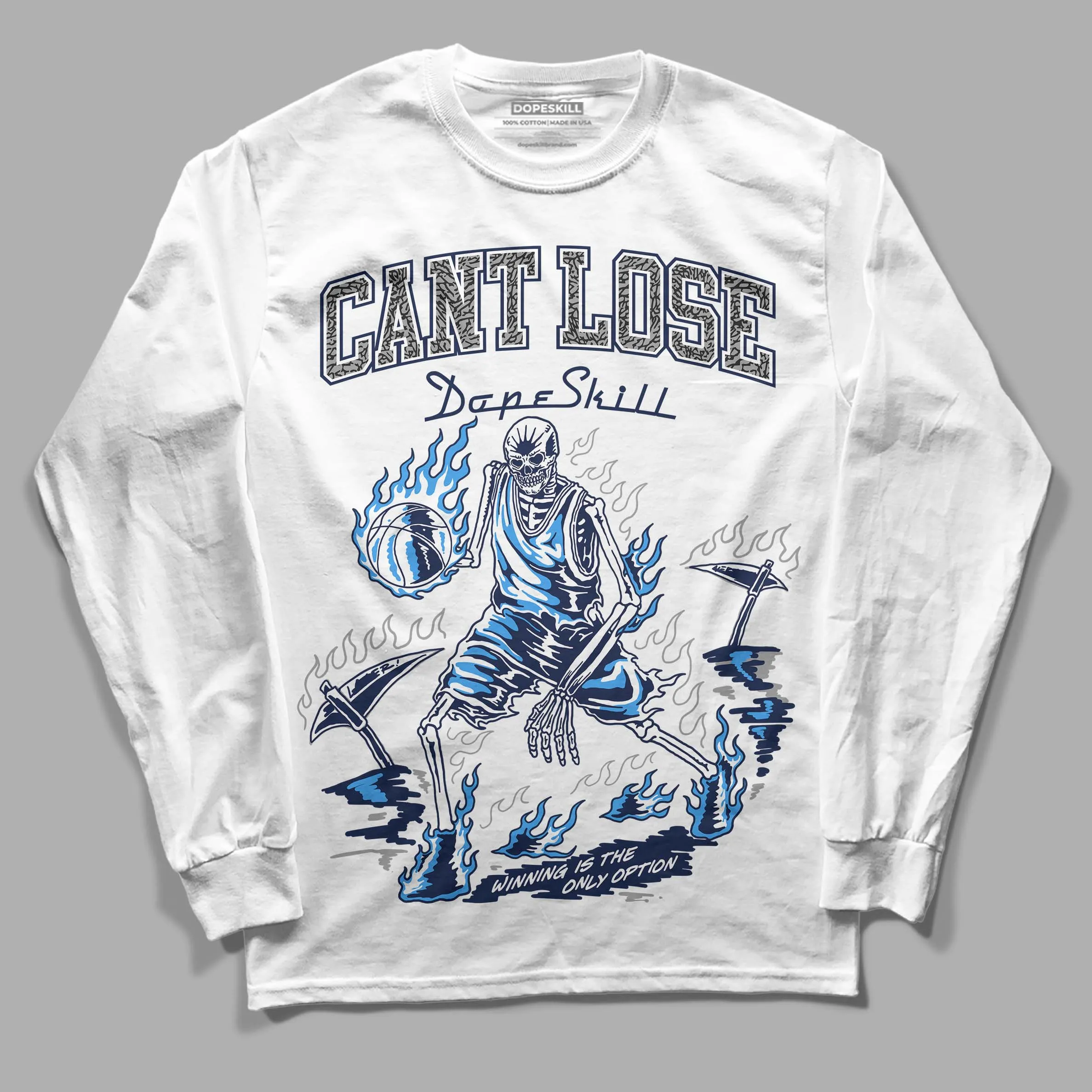 Midnight Navy 3s DopeSkill Long Sleeve T-Shirt Cant Lose Graphic sold by DopeSkill