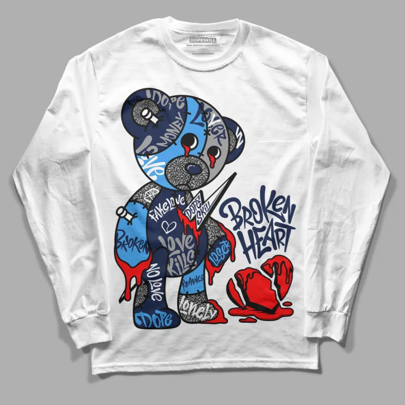 Midnight Navy 3s DopeSkill Long Sleeve T-Shirt Broken Heart Graphic sold by DopeSkill