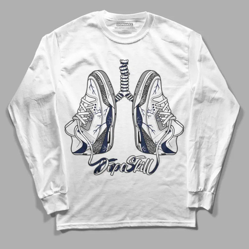 Midnight Navy 3s DopeSkill Long Sleeve T-Shirt Breathe Graphic sold by DopeSkill
