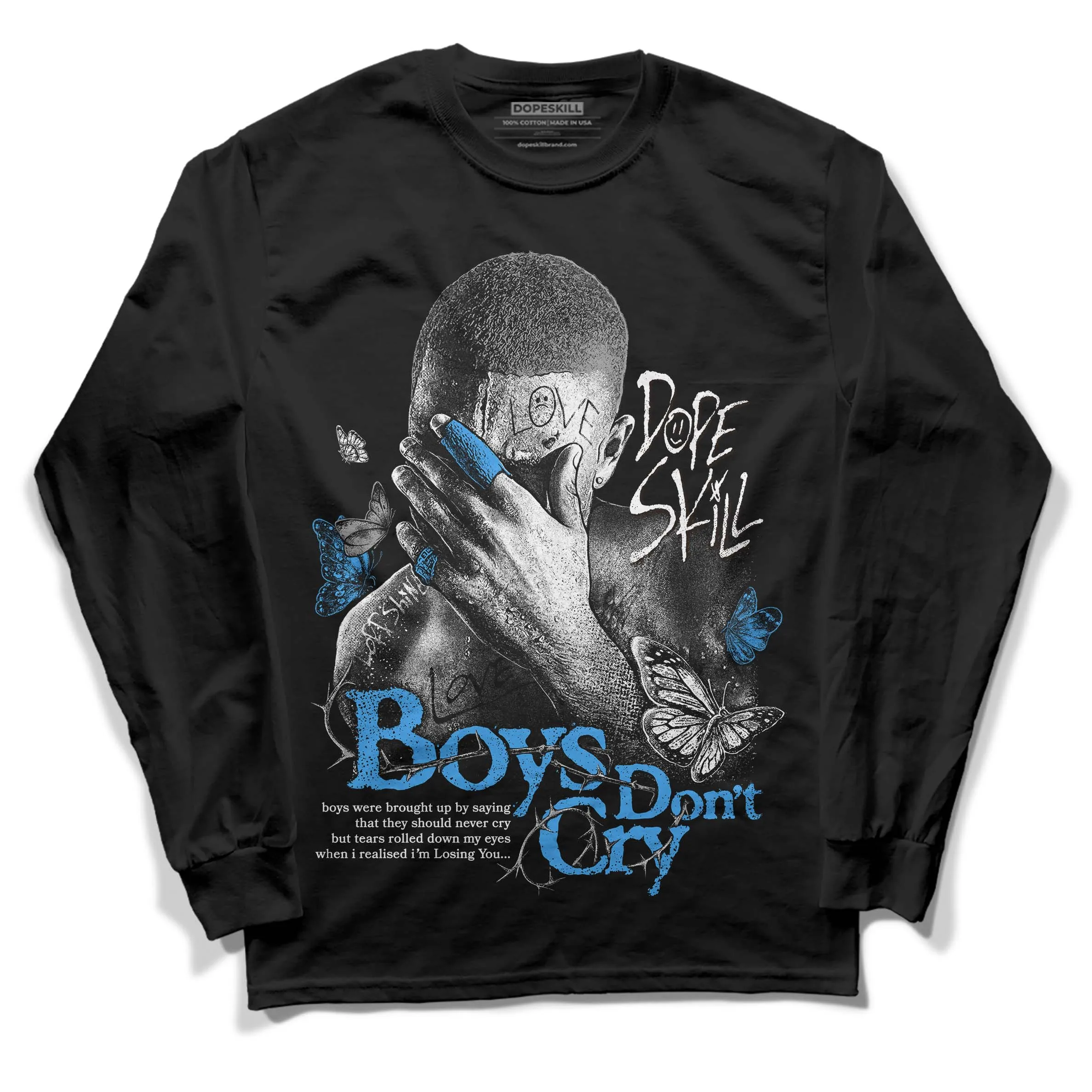 Midnight Navy 3s DopeSkill Long Sleeve T-Shirt Boys Don't Cry Graphic sold by DopeSkill product image thumbnail 2