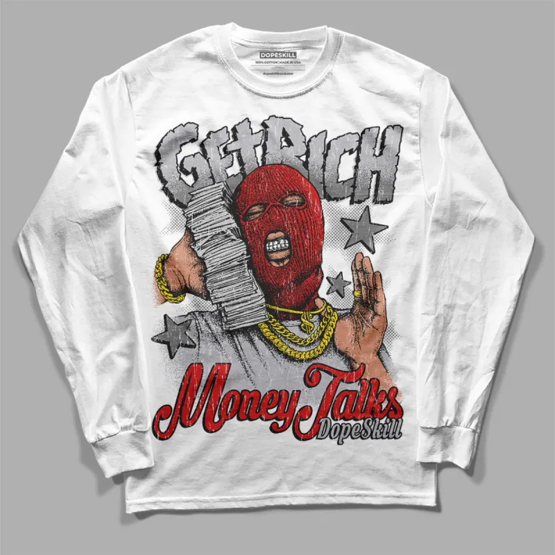 Wolf Grey 13s DopeSkill Long Sleeve T-Shirt Get Rich Graphic sold by DopeSkill