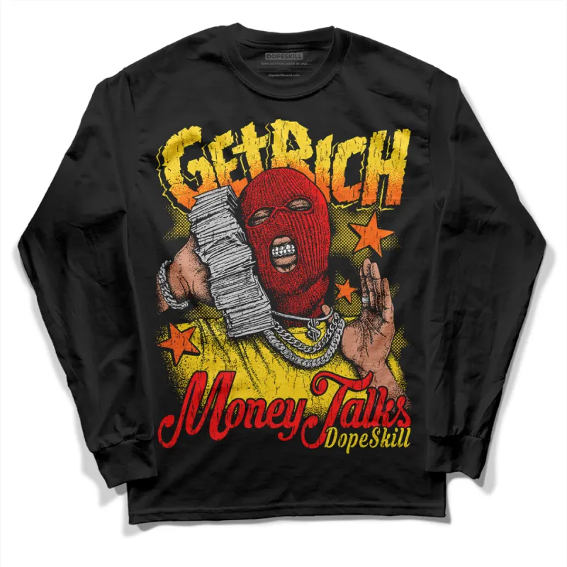 Black Tour Yellow AJ 4 Thunder DopeSkill Long Sleeve T-Shirt Get Rich Graphic sold by DopeSkill