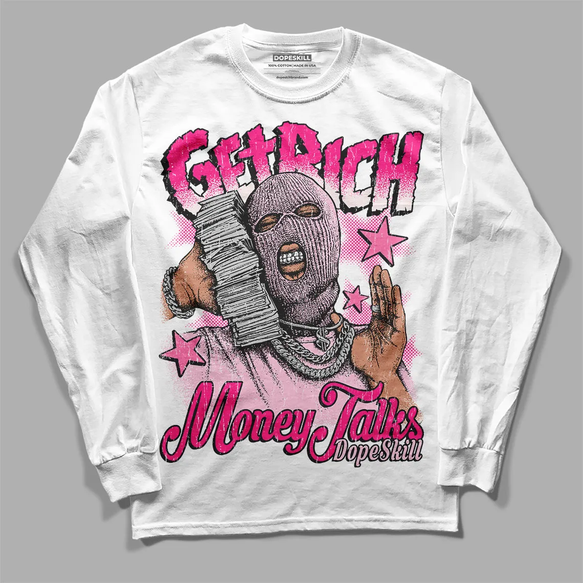 Dunk Low Pink Foam DopeSkill Long Sleeve T-Shirt Get Rich Graphic sold by DopeSkill product image thumbnail 2
