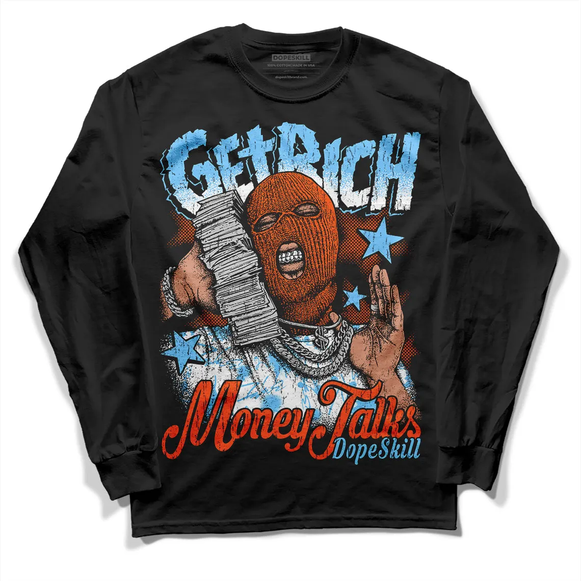 Dunk Low Futura University Blue DopeSkill Long Sleeve T-Shirt Get Rich Graphic sold by DopeSkill product image thumbnail 2