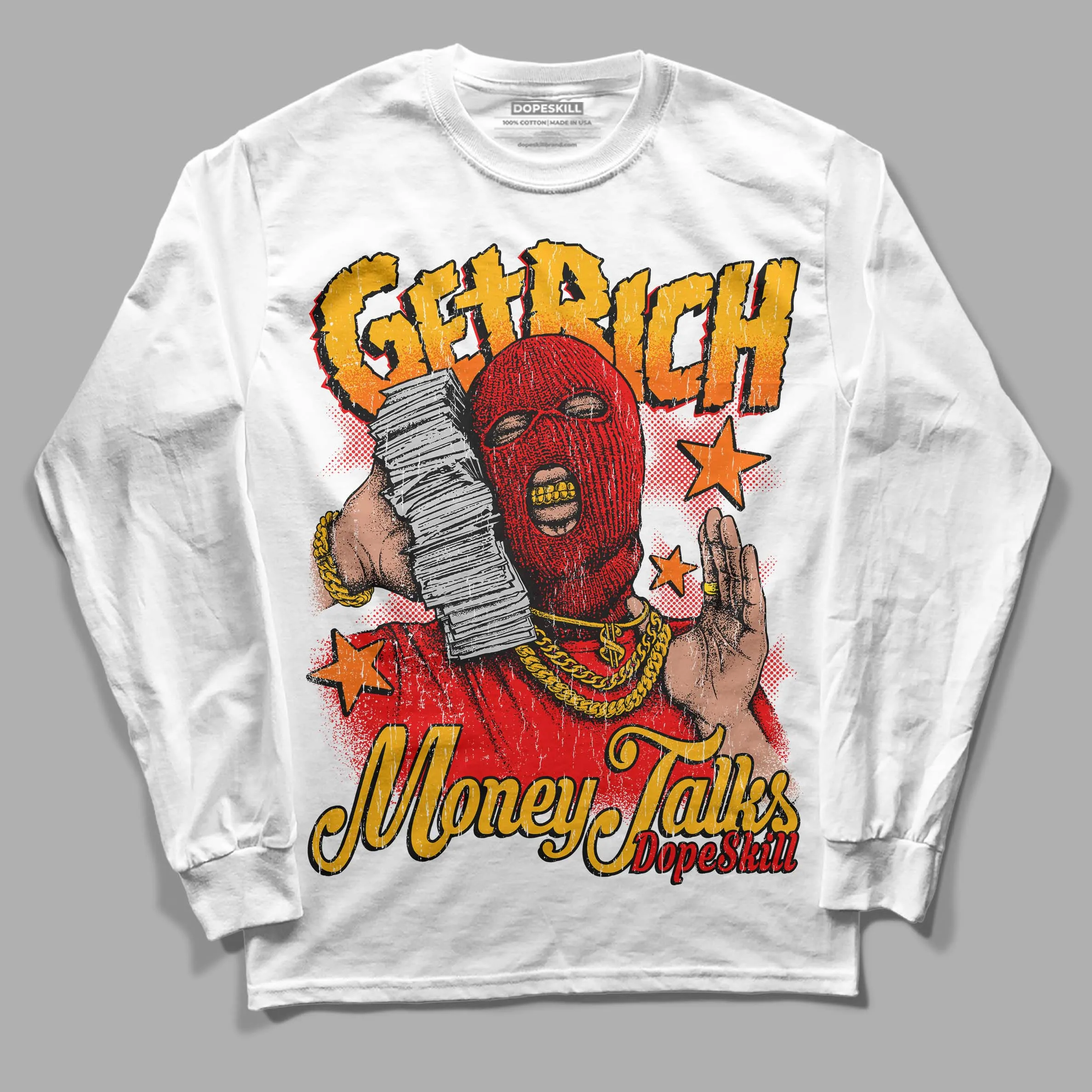 Red Collection DopeSkill Long Sleeve T-Shirt Get Rich Graphic sold by DopeSkill product image thumbnail 2