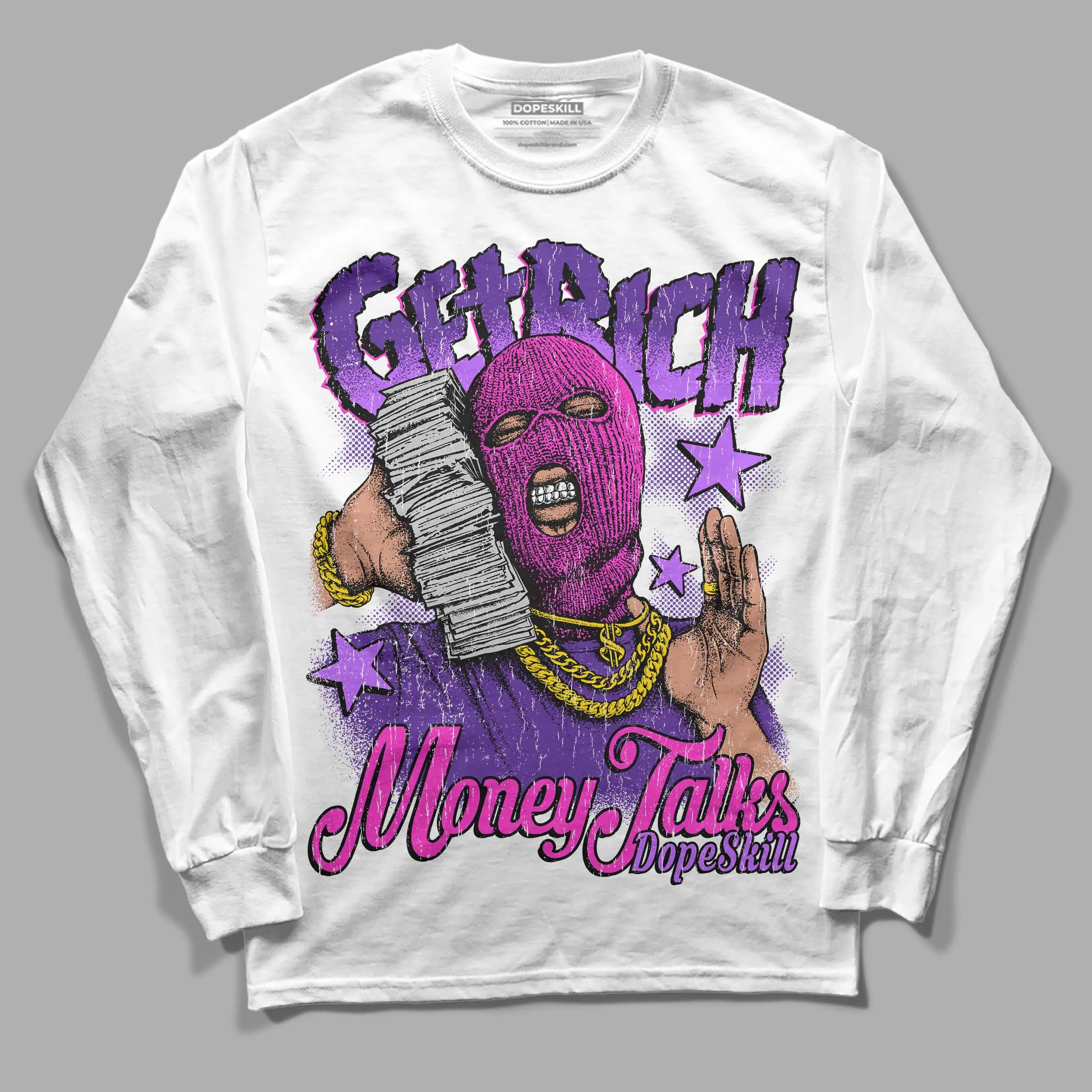 PURPLE Collection DopeSkill Long Sleeve T-Shirt Get Rich Graphic sold by DopeSkill product image thumbnail 2