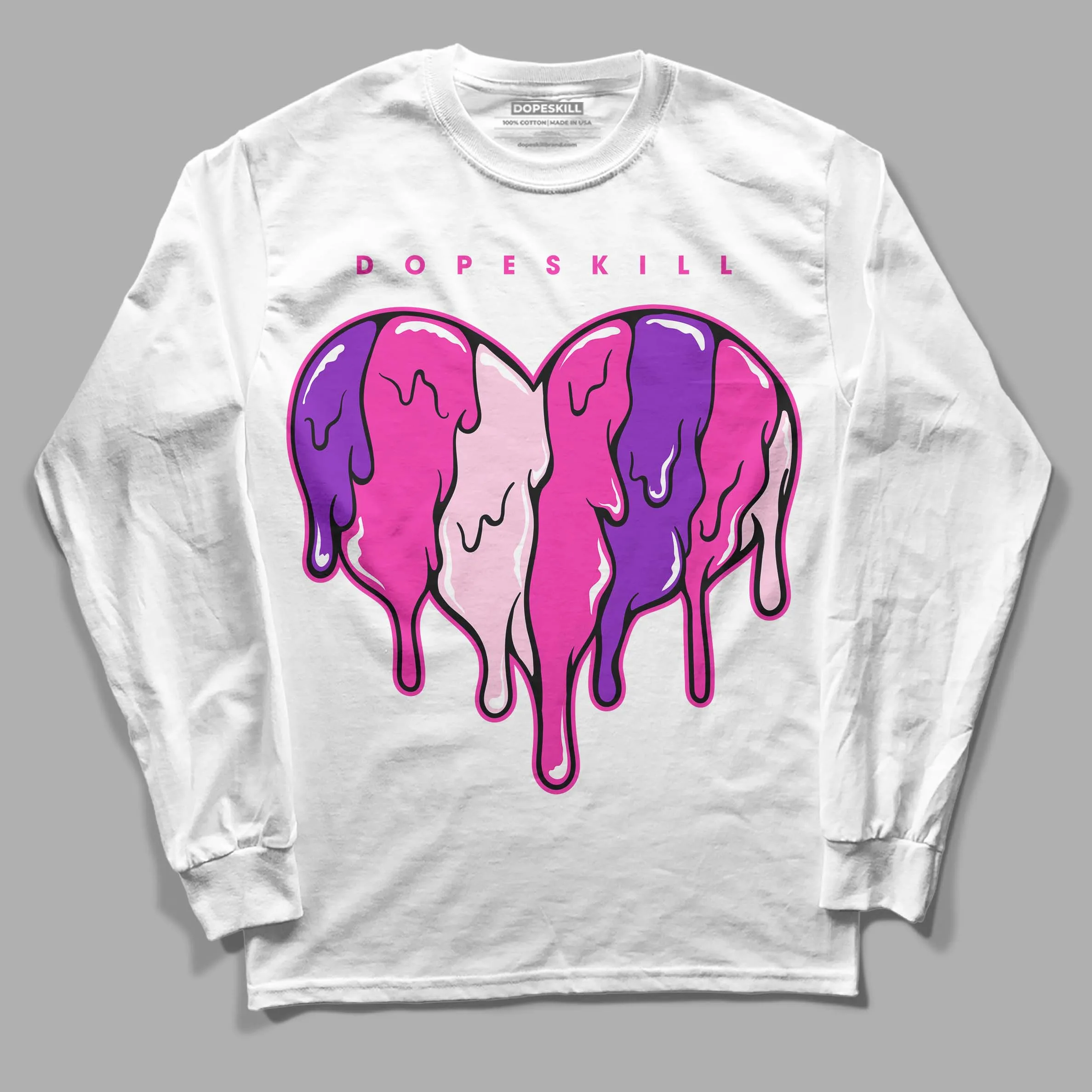 Pink Collection DopeSkill Long Sleeve T-Shirt Slime Drip Heart Graphic sold by DopeSkill