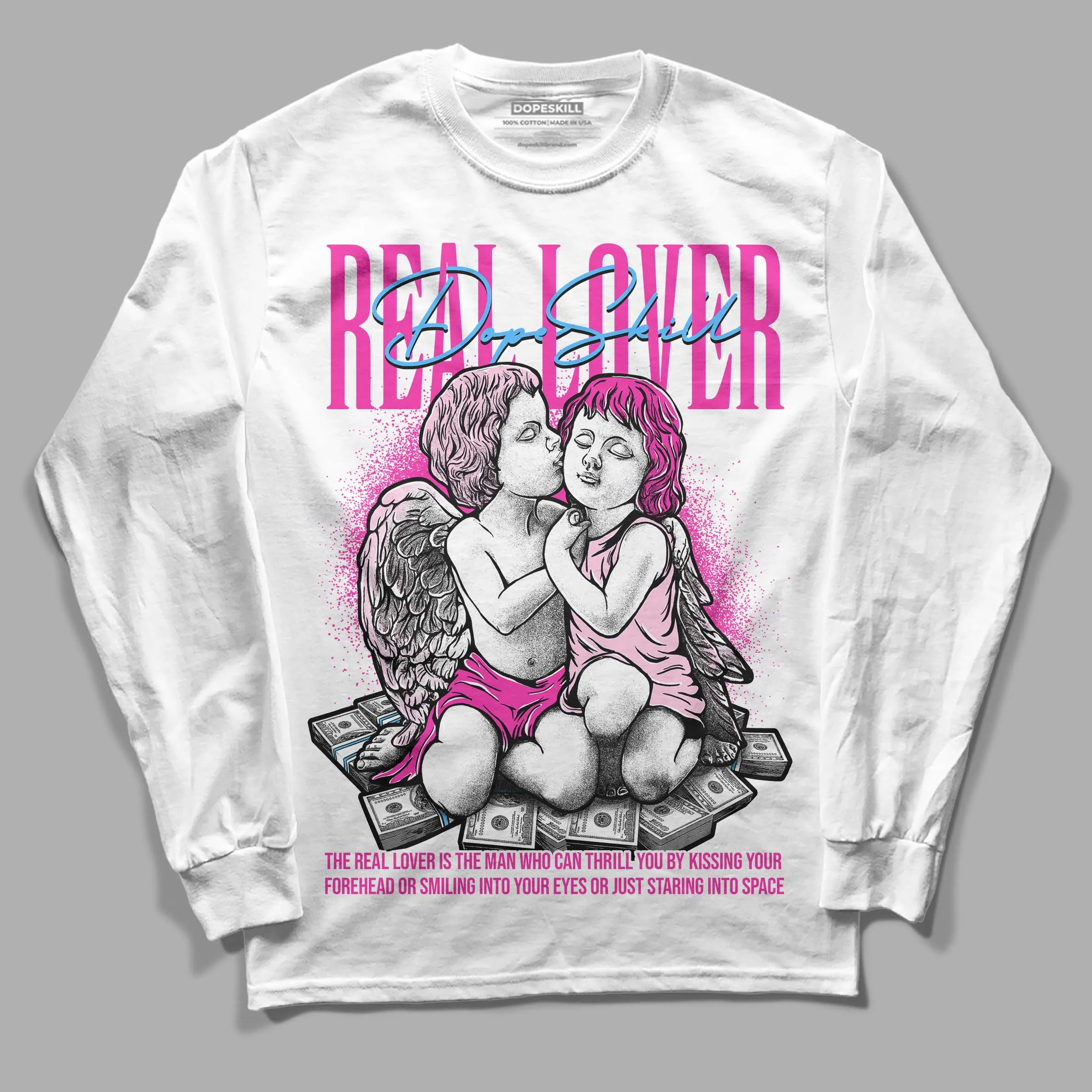 Pink Collection DopeSkill Long Sleeve T-Shirt Real Lover Graphic sold by DopeSkill