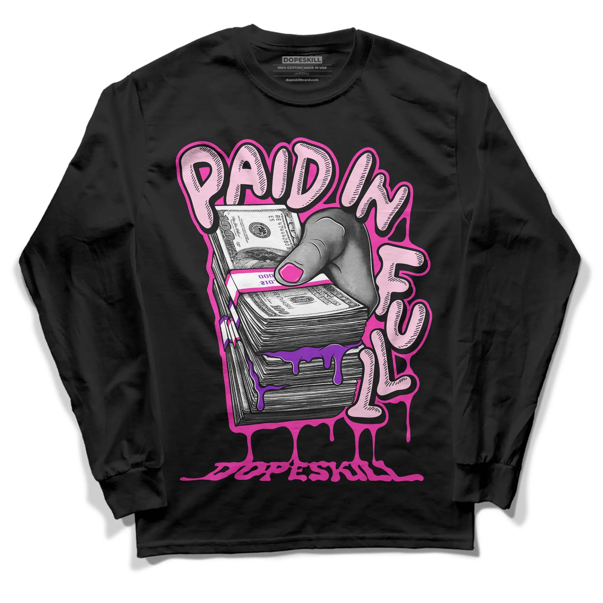 Pink Collection DopeSkill Long Sleeve T-Shirt Paid In Full Graphic sold by DopeSkill product image thumbnail 2