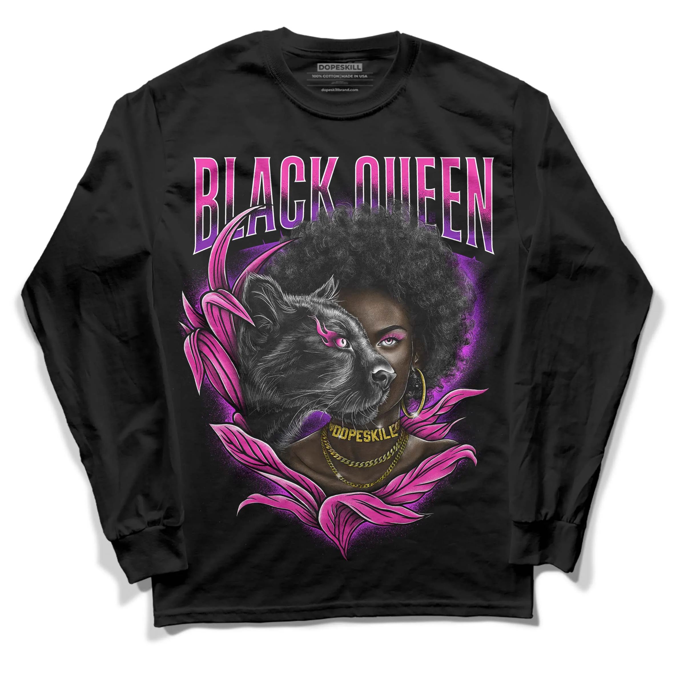 Pink Collection DopeSkill Long Sleeve T-Shirt New Black Queen Graphic sold by DopeSkill product image thumbnail 2