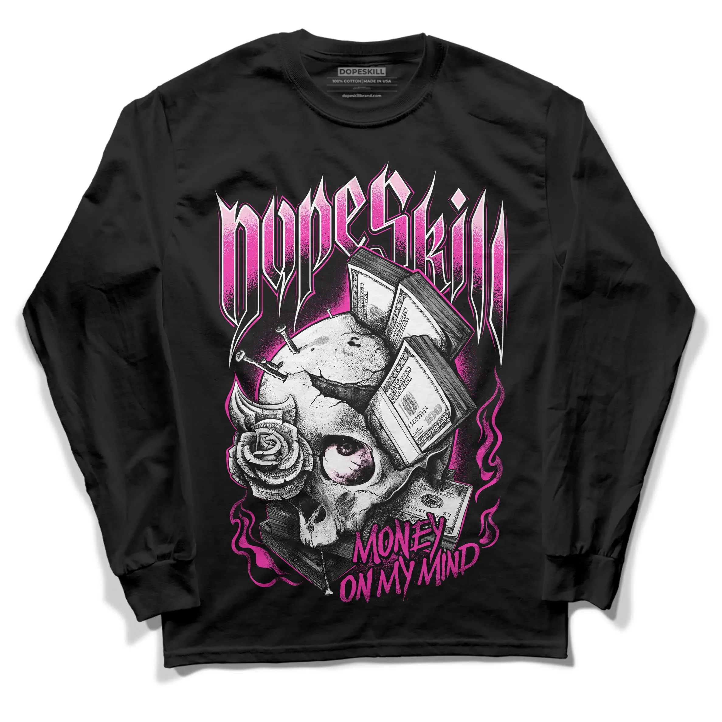 Pink Collection DopeSkill Long Sleeve T-Shirt Money On My Mind Graphic sold by DopeSkill product image thumbnail 2