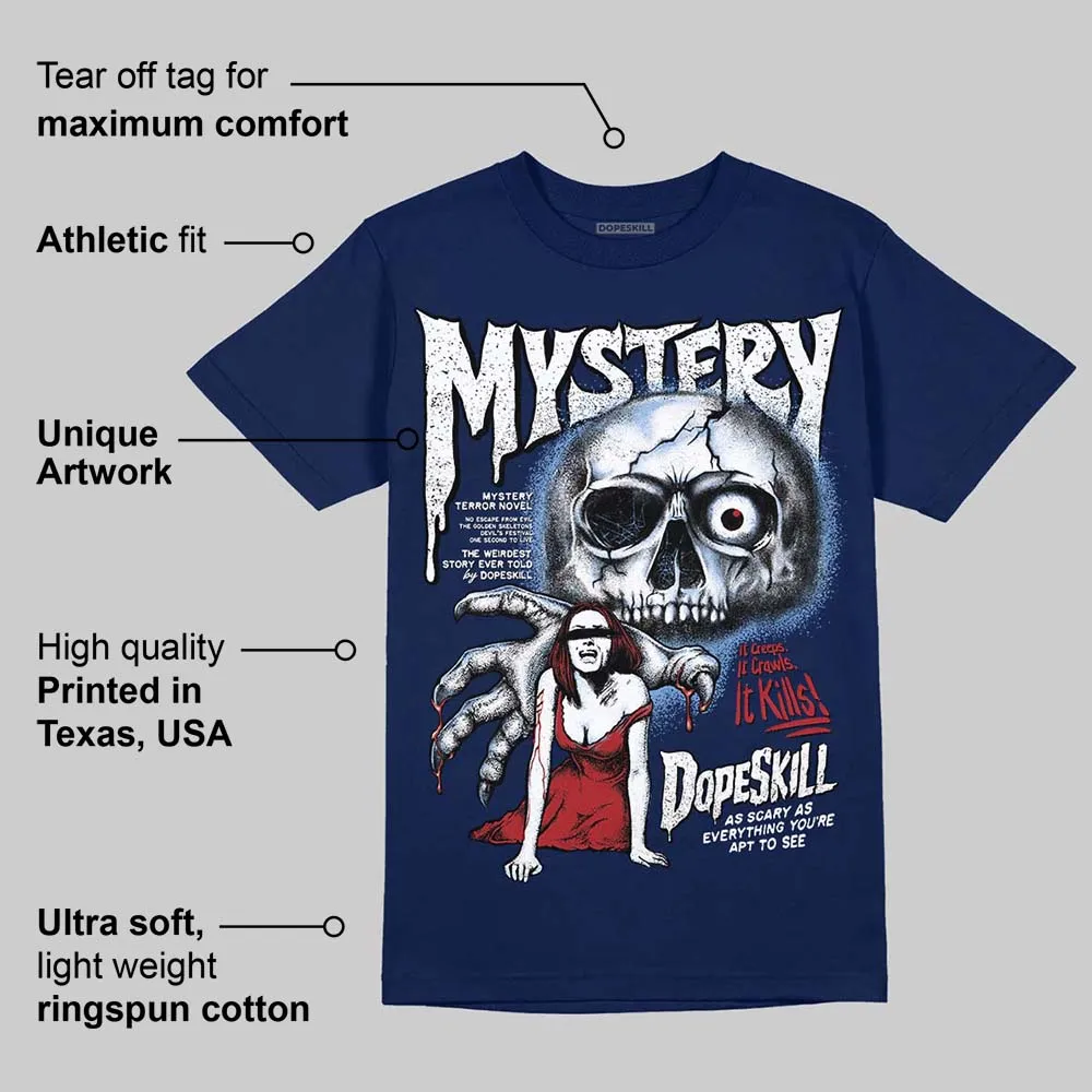 Midnight Navy 1s DopeSkill Navy T-shirt Mystery Ghostly Grasp Graphic sold by DopeSkill product image thumbnail 2