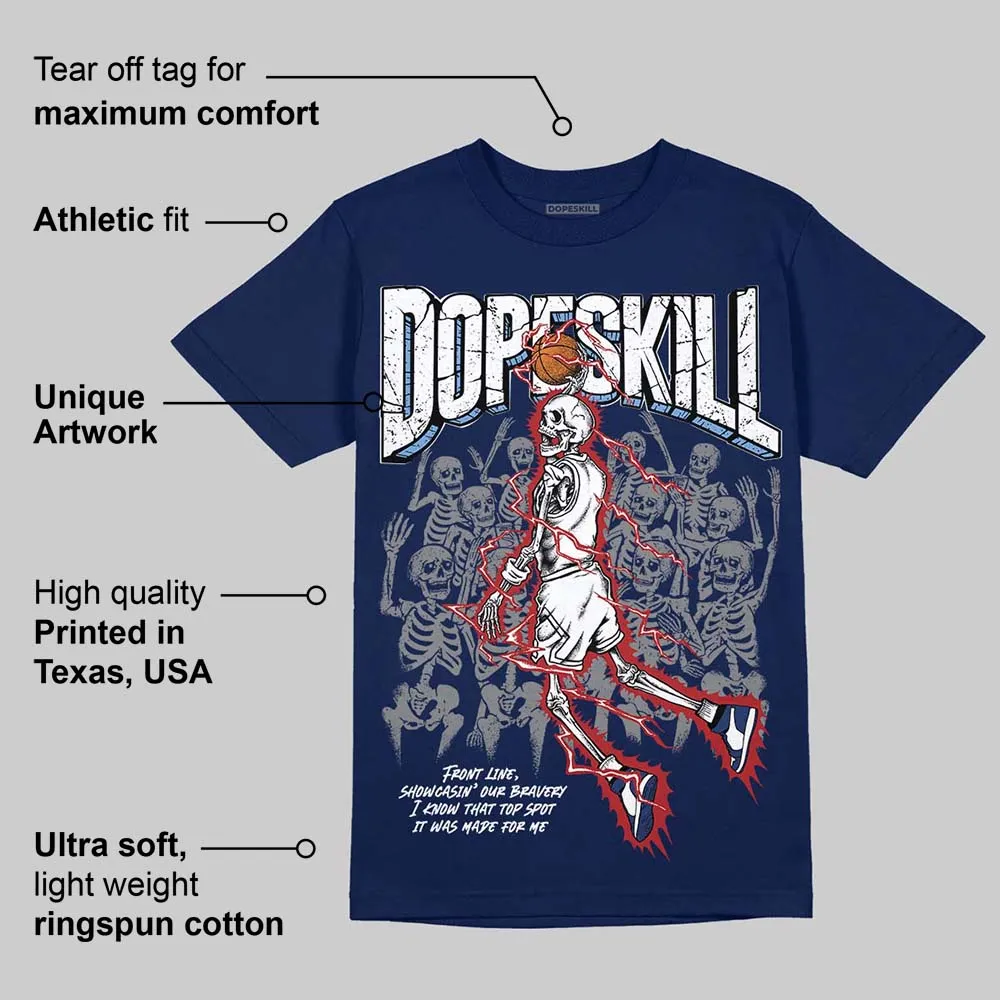 Midnight Navy 1s DopeSkill Navy T-shirt Thunder Dunk Graphic sold by DopeSkill product image thumbnail 2