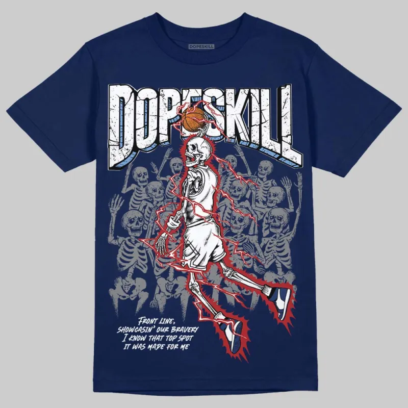 Midnight Navy 1s DopeSkill Navy T-shirt Thunder Dunk Graphic sold by DopeSkill