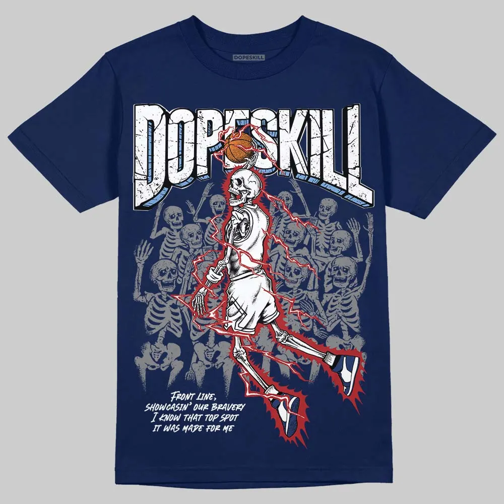Midnight Navy 1s DopeSkill Navy T-shirt Thunder Dunk Graphic sold by DopeSkill