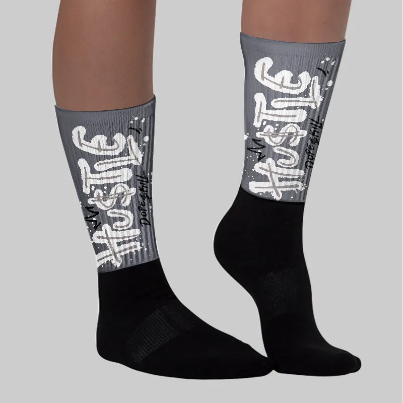 Leather Curb Sneakers White Anthracite DopeSkill Sublimated Socks Hustle Graphic sold by DopeSkill product image thumbnail 2
