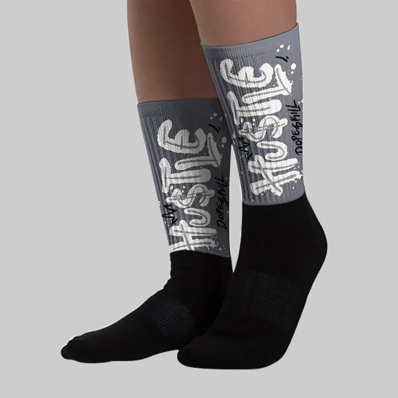 Leather Curb Sneakers White Anthracite DopeSkill Sublimated Socks Hustle Graphic sold by DopeSkill product image thumbnail 3