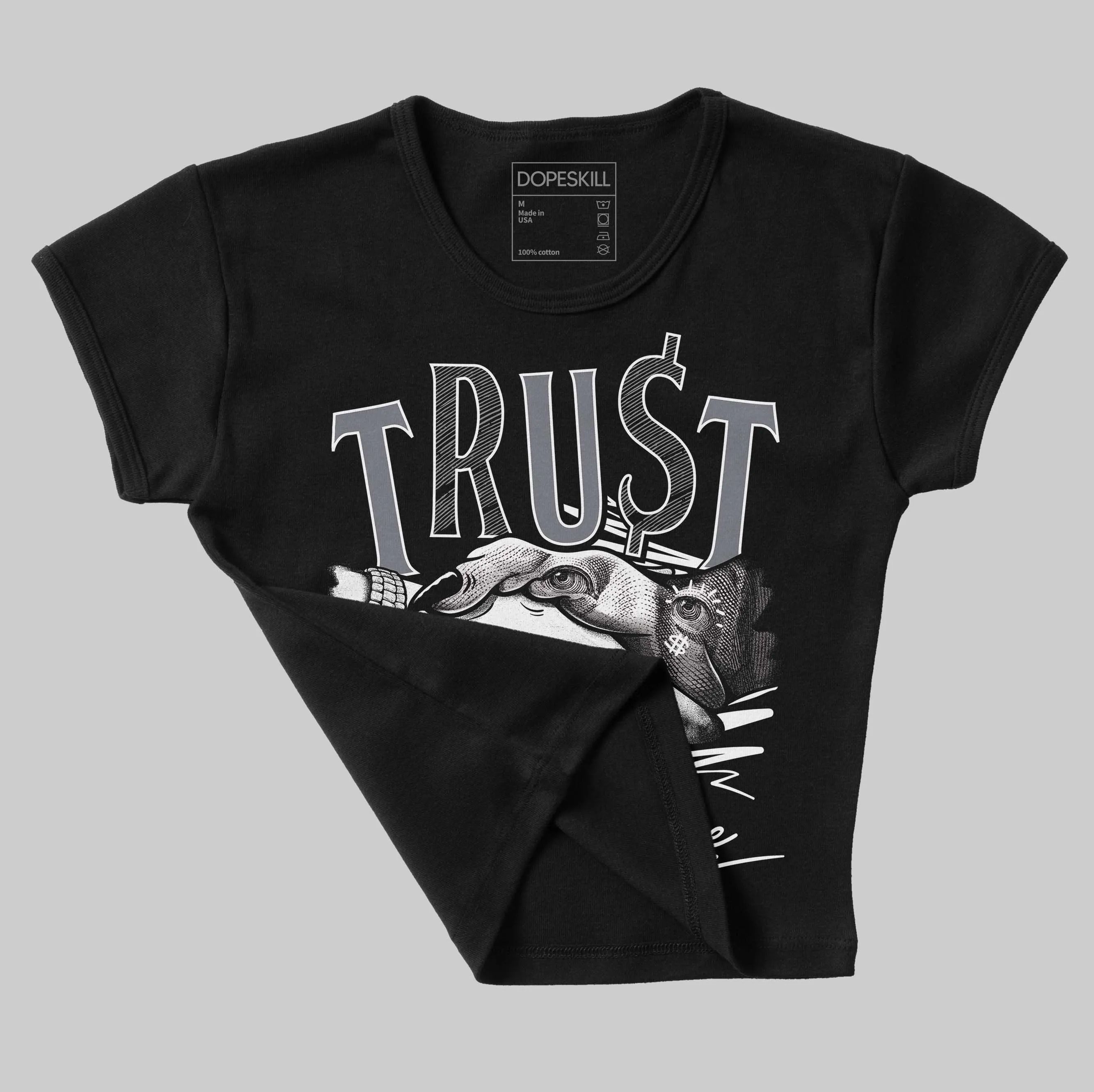 Leather Curb Sneakers White Anthracite DopeSkill Women's Crop Top Trust No One Graphic sold by DopeSkill product image thumbnail 3