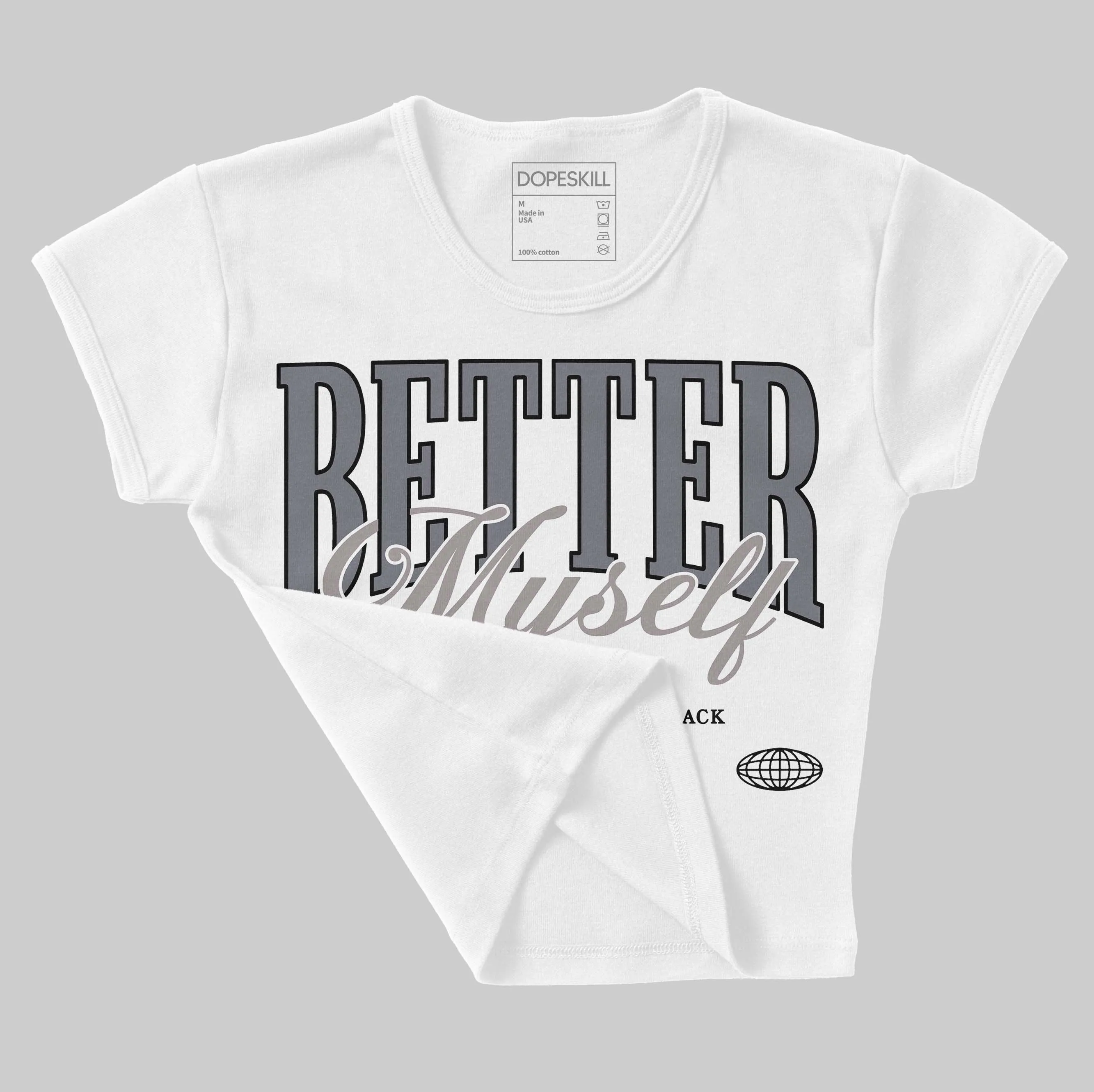 Leather Curb Sneakers White Anthracite DopeSkill Women's Crop Top Better Myself Graphic sold by DopeSkill product image thumbnail 4