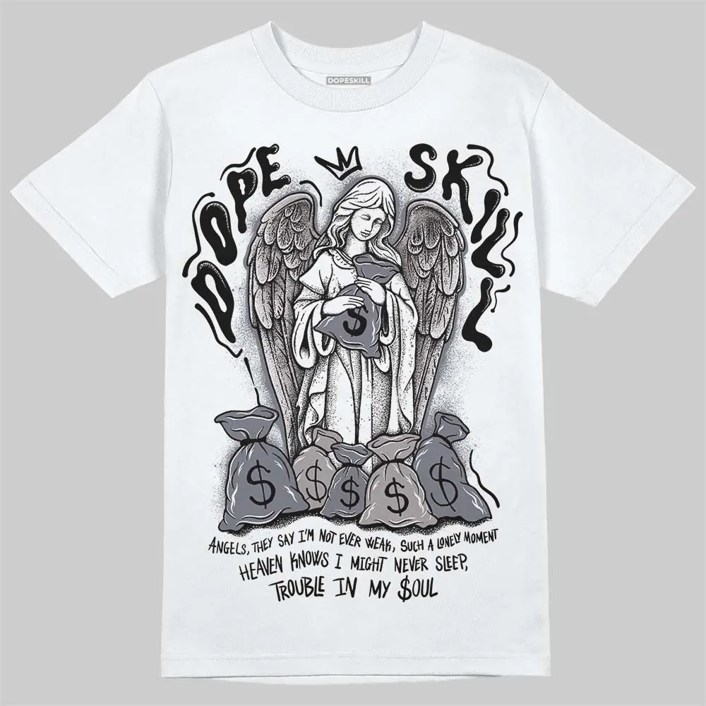 Leather Curb Sneakers White Anthracite DopeSkill T-Shirt Angels Graphic sold by DopeSkill product image thumbnail 2