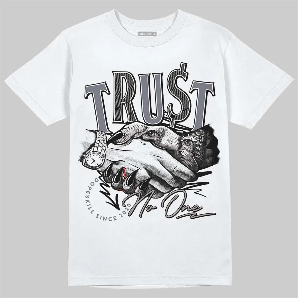 Leather Curb Sneakers White Anthracite DopeSkill T-Shirt Trust No One Graphic sold by DopeSkill product image thumbnail 2