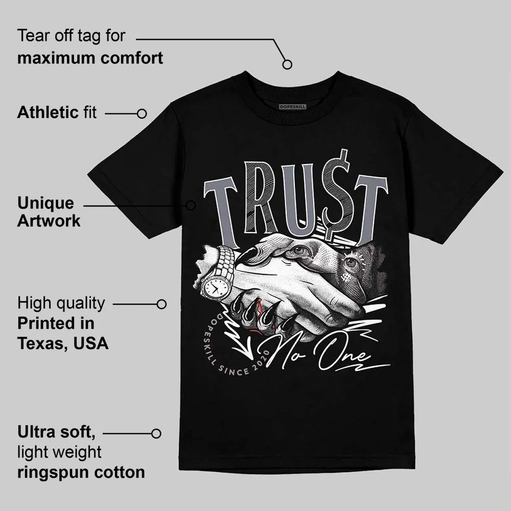 Leather Curb Sneakers White Anthracite DopeSkill T-Shirt Trust No One Graphic sold by DopeSkill product image thumbnail 3