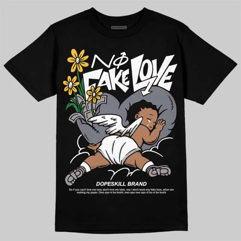 Leather Curb Sneakers White Anthracite DopeSkill T-Shirt No Fake Love Graphic sold by DopeSkill