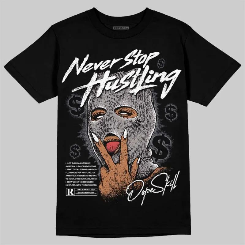 Leather Curb Sneakers White Anthracite DopeSkill T-Shirt Never Stop Hustling Graphic sold by DopeSkill